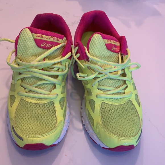 ASICS Gel-lyte33 running Shoes - Neon Yellow and Pink size 8 - Picture 4 of 13